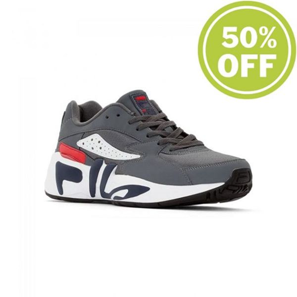 Fila Mindblower Men's Sneakers - Grey/White/Red,NZ 386-68294